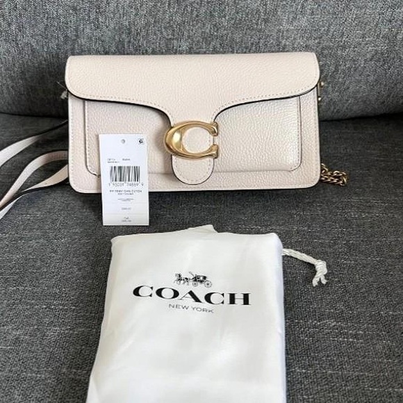 Coach Cream Crossbody Bag with Textured Leather and Gold Hardware